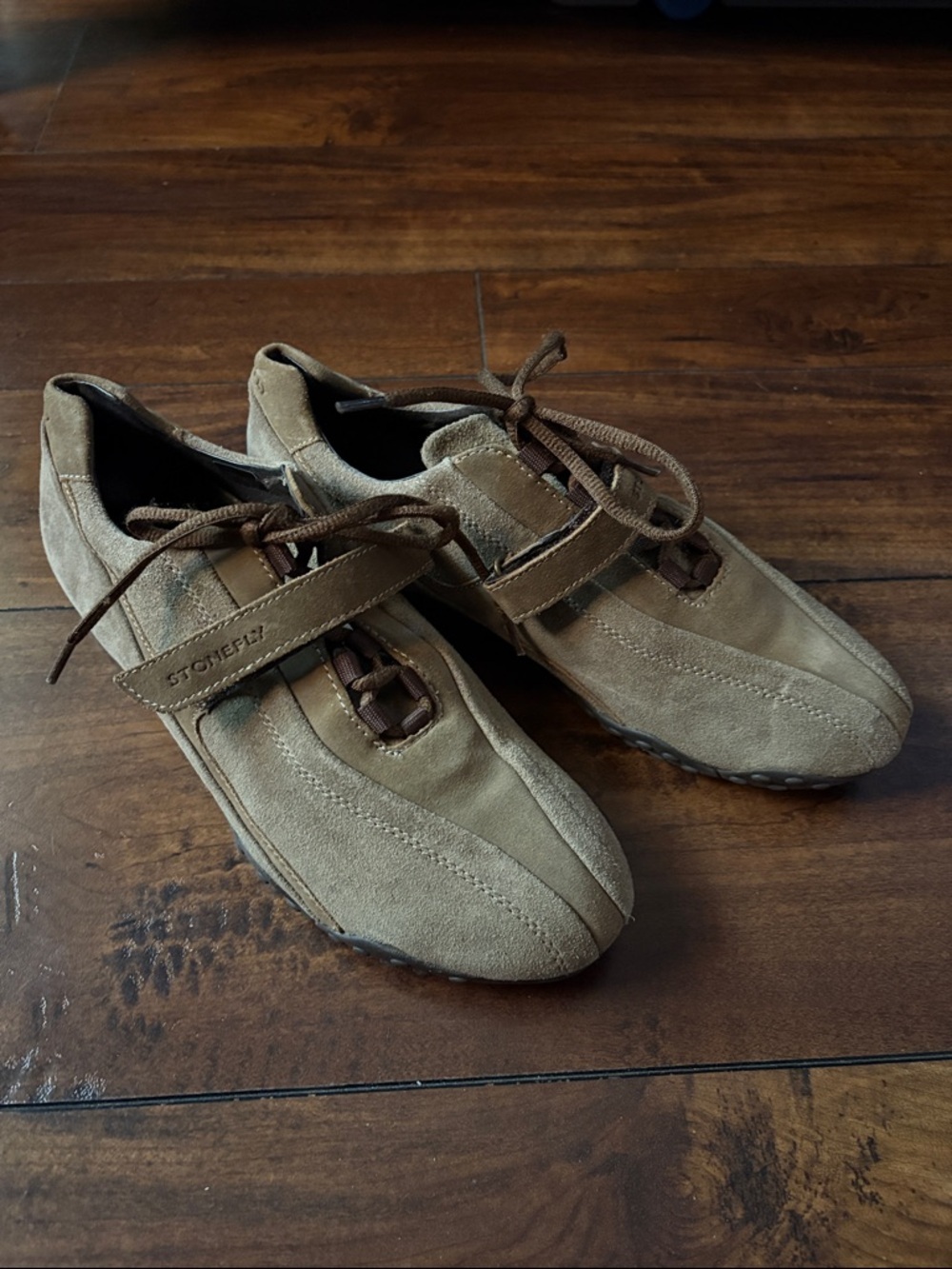 Stonefly Suede Leather Sneaker 40EU LaceUp Strap Tread Two-Tone Brown Athleisure - Picture 2 of 12